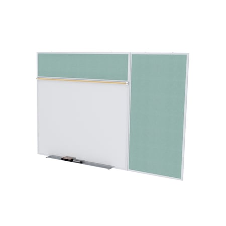 Ghent Combo Whiteboard/Bulletin, Mag Por/Vnyl, Styl B, 4 ft H x 6 ft W, Stone SPC46B-V-199